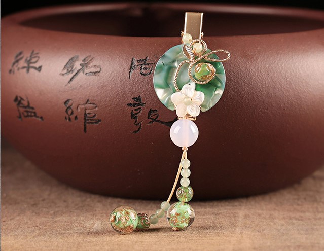 翠雨煙蒙發(fā)夾，文藝典雅頭飾