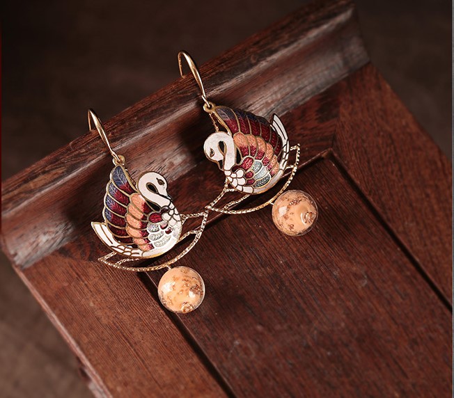 靜緣鴛鴦耳環(huán)，古典美好寓意首飾