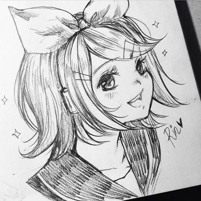 靈動的卡通動漫人物:黑白鉛筆手繪插畫