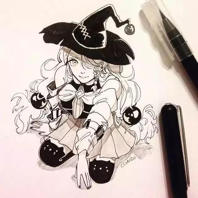 手繪鉛筆人物插畫，超級美吧！