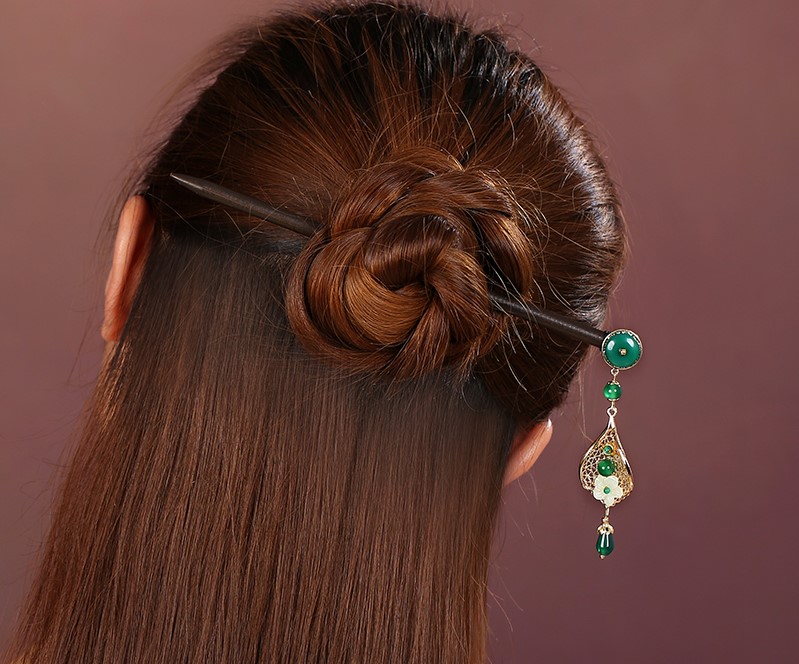 瑪瑙流蘇步搖，古典古風簪子頭飾