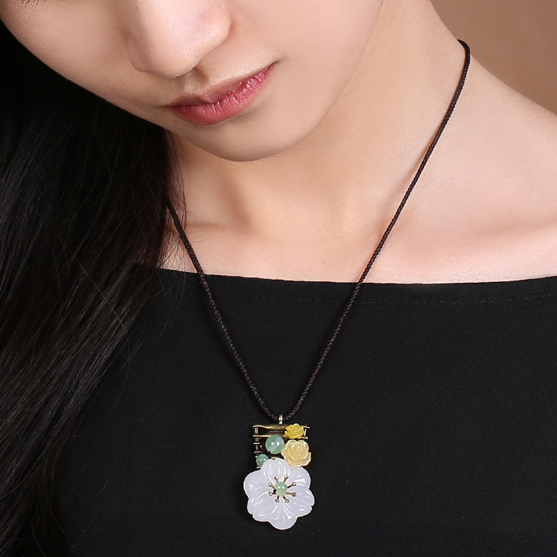 古風(fēng)花朵鎖骨鏈，竊瑩榮亭項鏈