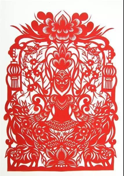 如花美眷般的娘子剪紙：如慈觀人世的神靈