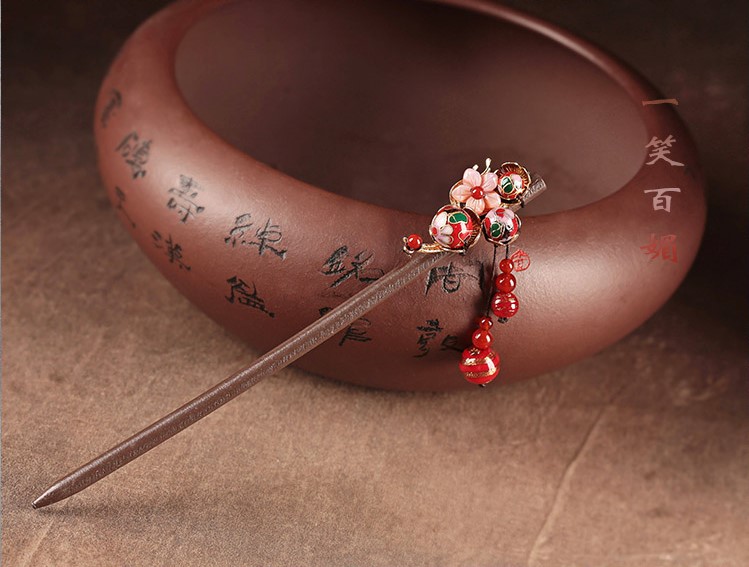 古韻紅情發(fā)簪頭飾:一笑百媚生!