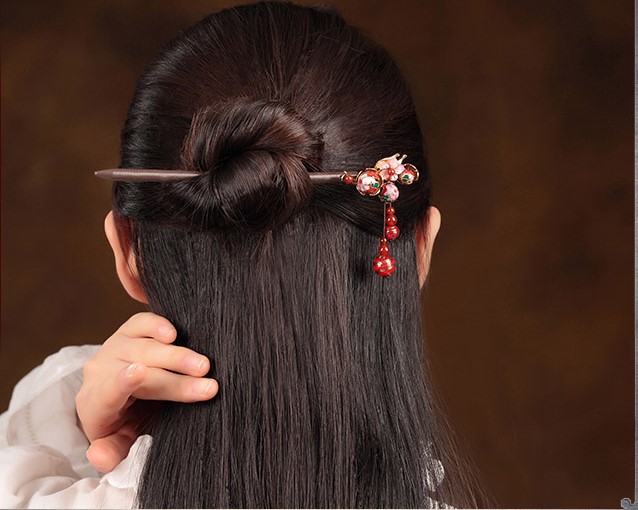 古韻紅情發(fā)簪頭飾:一笑百媚生!