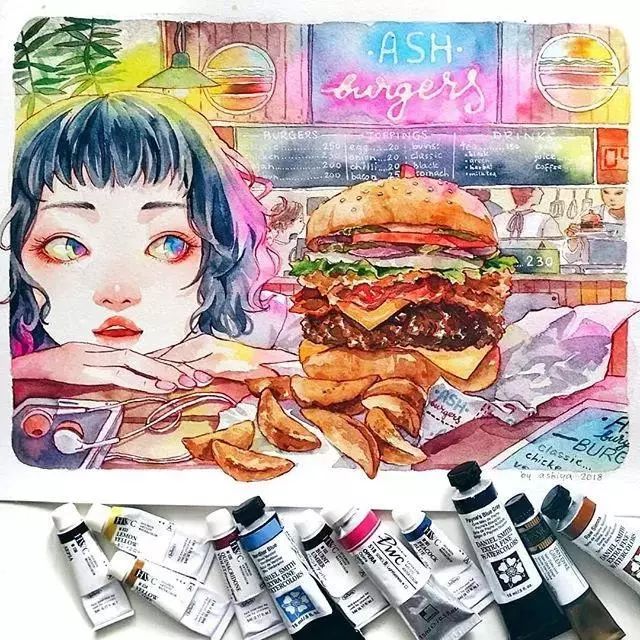 37款唯美水彩插畫：不一樣的色彩視覺！