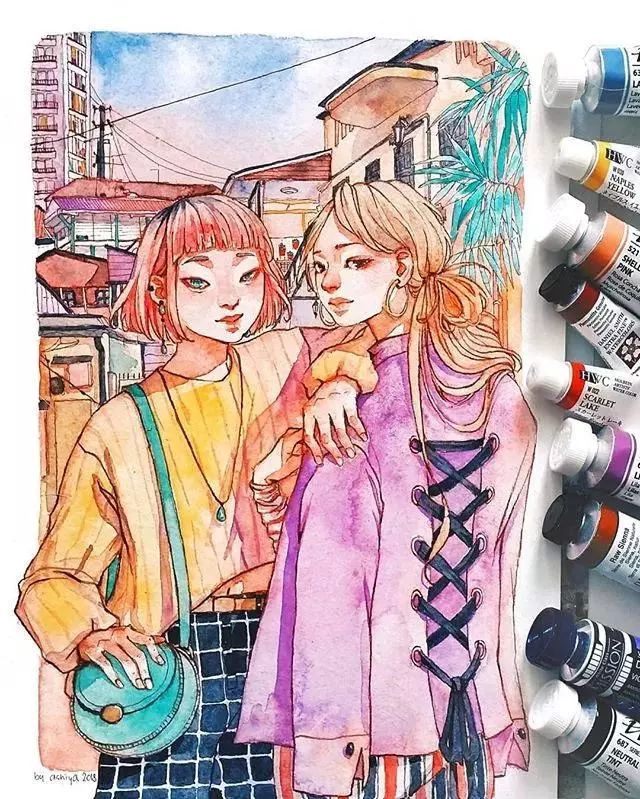 37款唯美水彩插畫：不一樣的色彩視覺！