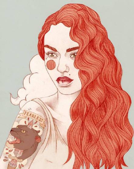 9款風(fēng)格囧異插畫(huà)，一組意境嬌艷女性圖片!