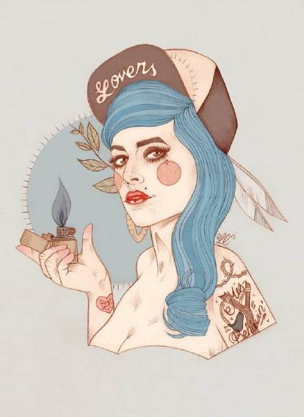 9款風(fēng)格囧異插畫(huà)，一組意境嬌艷女性圖片!