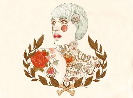 9款風(fēng)格囧異插畫(huà)，一組意境嬌艷女性圖片!