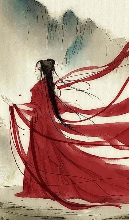 13款驚艷紅衣古風(fēng)圖片，唯美意境圖片!