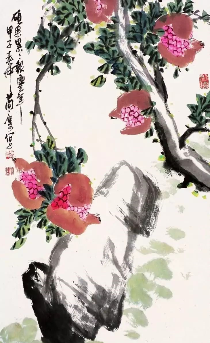 32幅曹簡樓國畫石榴圖：石榴令人垂涎欲滴！