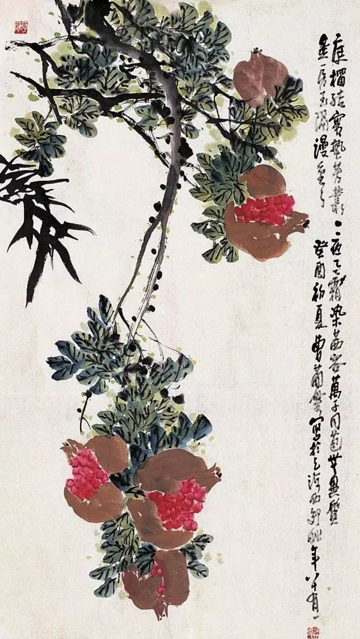 32幅曹簡樓國畫石榴圖：石榴令人垂涎欲滴！