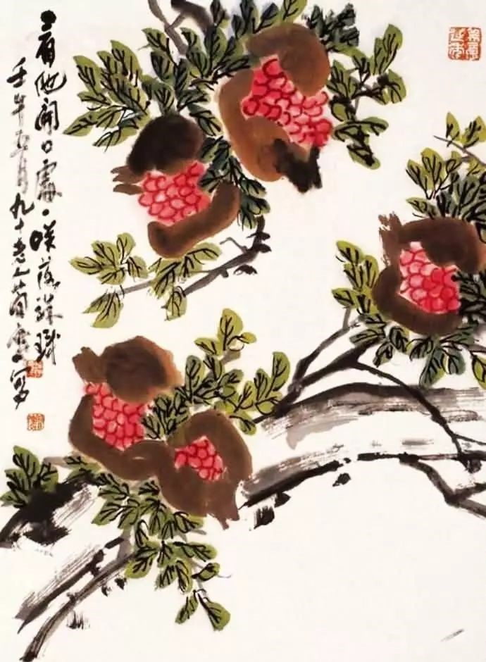 32幅曹簡樓國畫石榴圖：石榴令人垂涎欲滴！