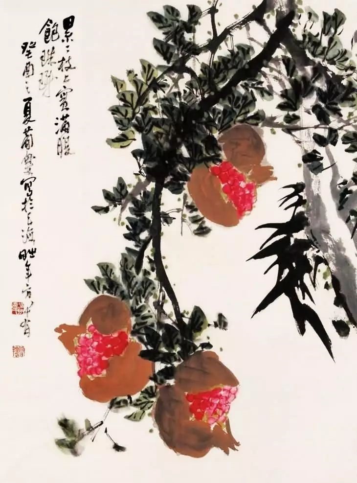 32幅曹簡樓國畫石榴圖：石榴令人垂涎欲滴！