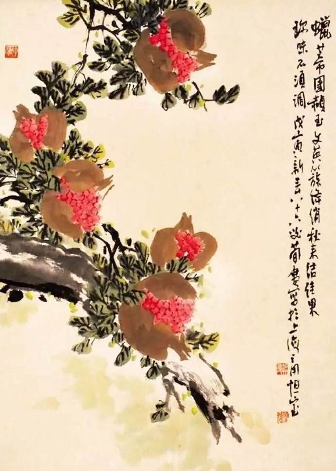 32幅曹簡樓國畫石榴圖：石榴令人垂涎欲滴！