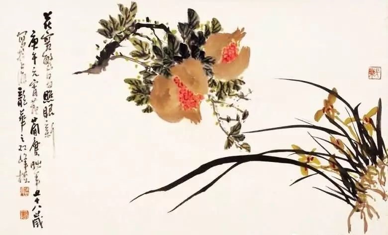 32幅曹簡(jiǎn)樓國(guó)畫石榴圖：石榴令人垂涎欲滴！