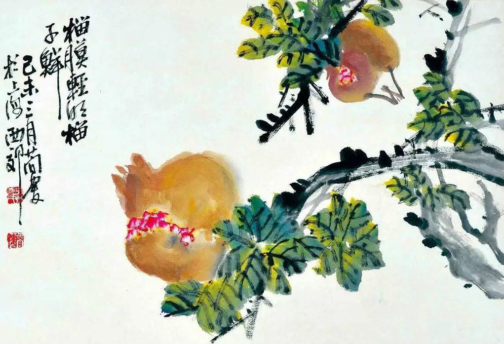 32幅曹簡(jiǎn)樓國(guó)畫石榴圖：石榴令人垂涎欲滴！