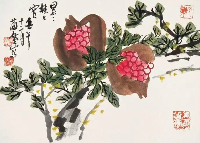 32幅曹簡樓國畫石榴圖：石榴令人垂涎欲滴！