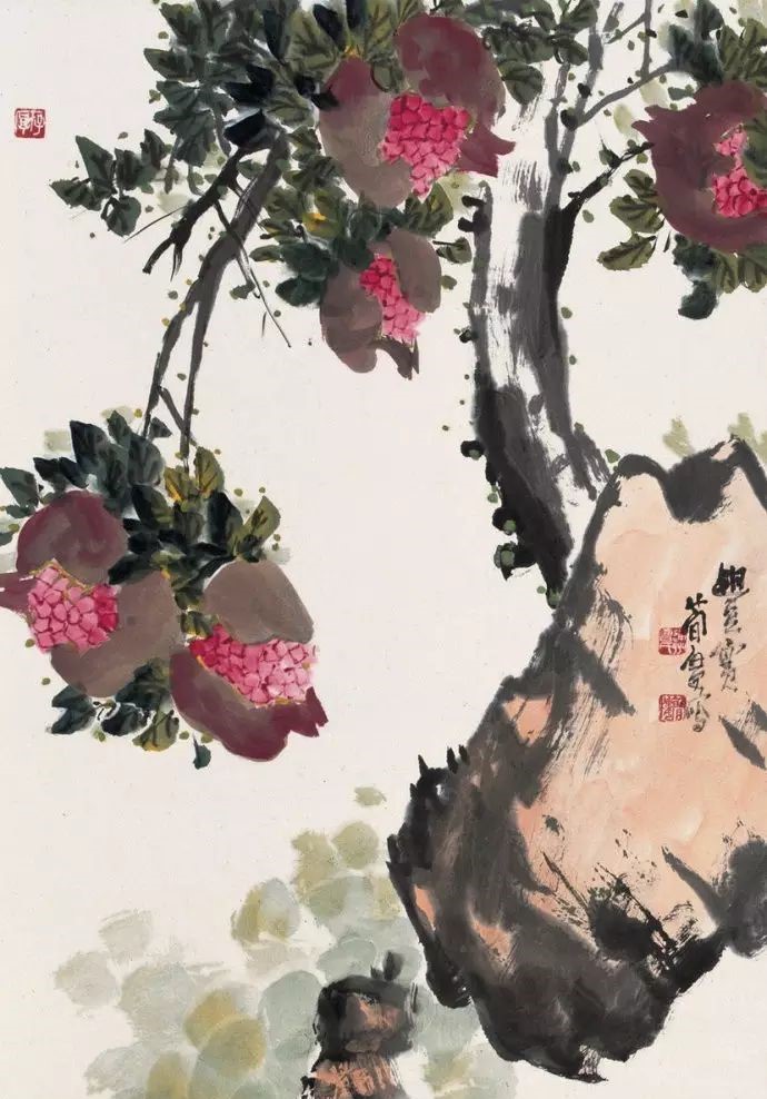 32幅曹簡樓國畫石榴圖：石榴令人垂涎欲滴！