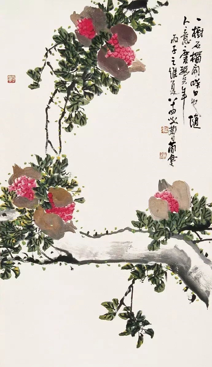 32幅曹簡樓國畫石榴圖：石榴令人垂涎欲滴！