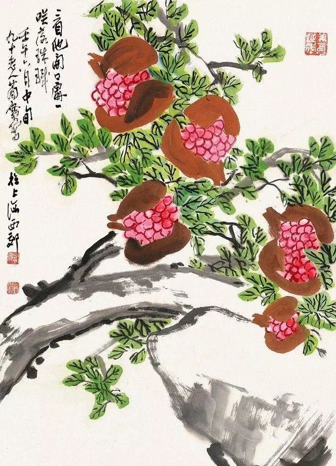 32幅曹簡樓國畫石榴圖：石榴令人垂涎欲滴！