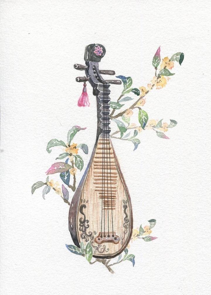 9款唯美古風(fēng)圖片：一組古風(fēng)樂器插畫！