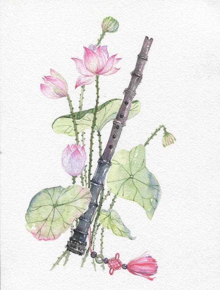 9款唯美古風(fēng)圖片：一組古風(fēng)樂器插畫！