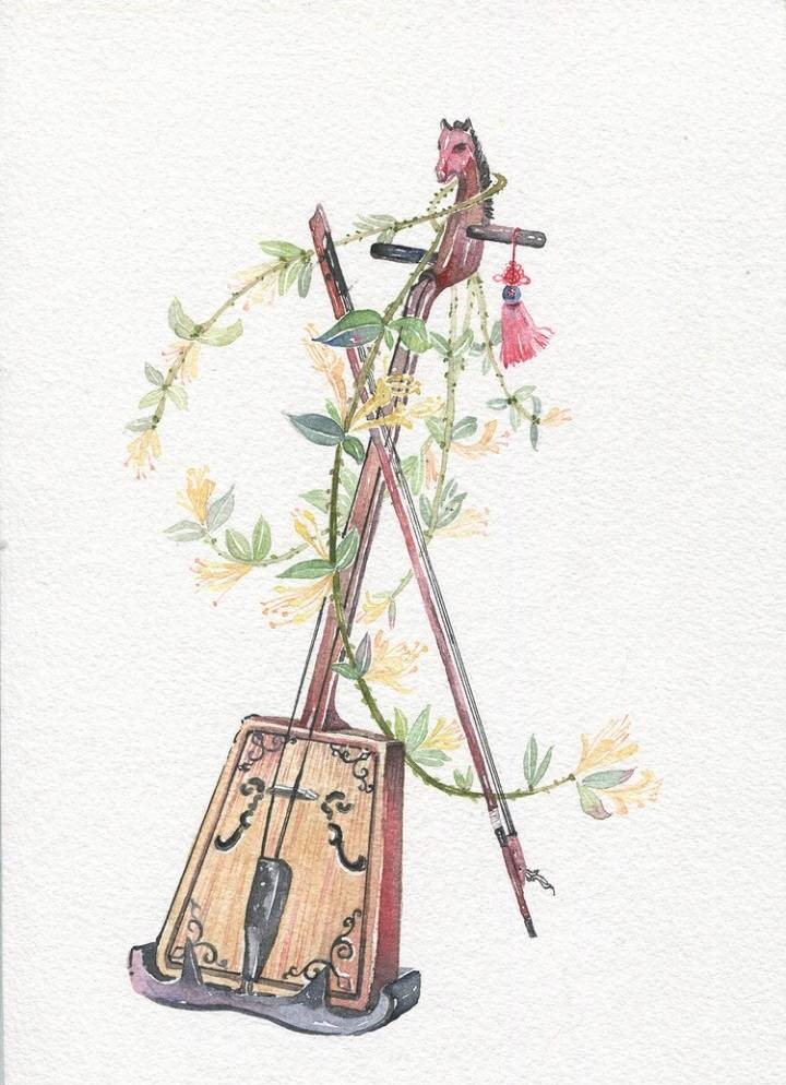 9款唯美古風(fēng)圖片：一組古風(fēng)樂器插畫！