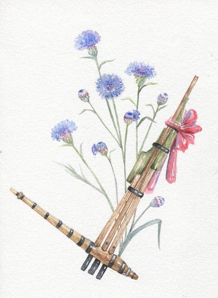 9款唯美古風(fēng)圖片：一組古風(fēng)樂器插畫！