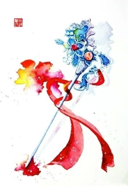 八款古風頭飾圖片:清新脫俗古風插畫