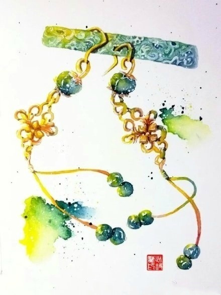 八款古風頭飾圖片:清新脫俗古風插畫