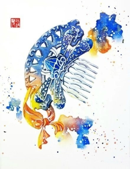 八款古風頭飾圖片:清新脫俗古風插畫