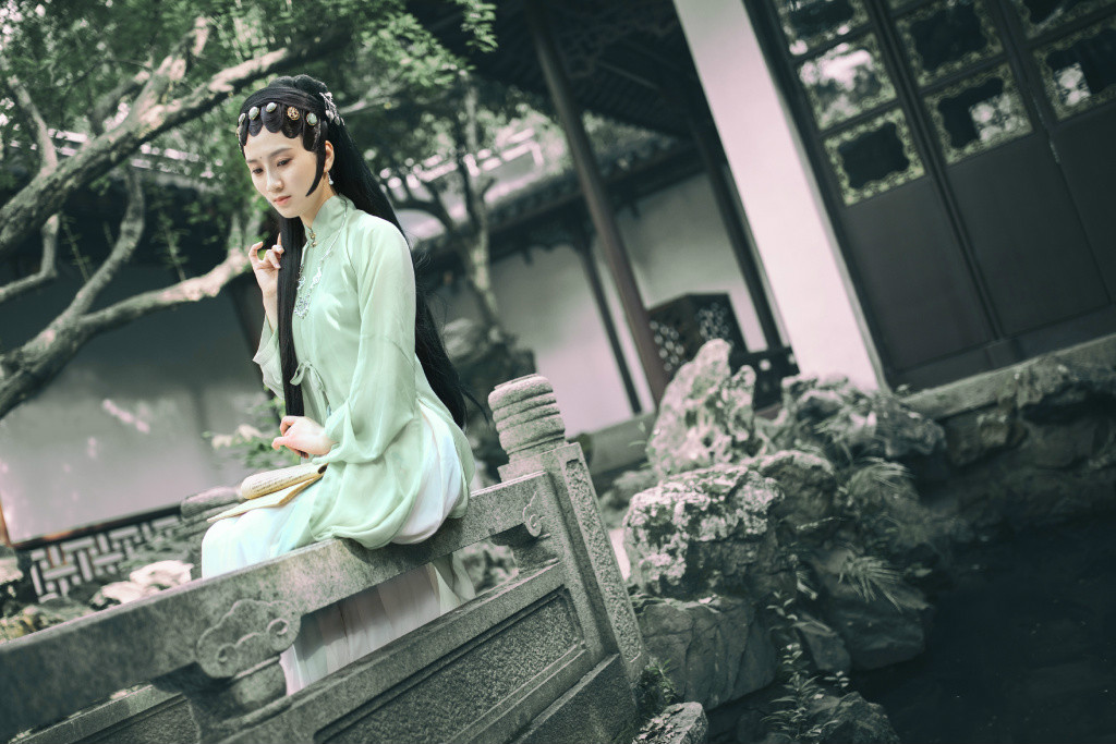 江南園林古裝攝影:黛玉花旦人像攝影