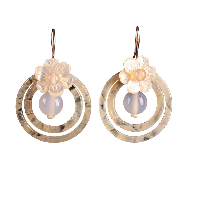 夢里花古風(fēng)耳環(huán)，簡約潔白風(fēng)情首飾