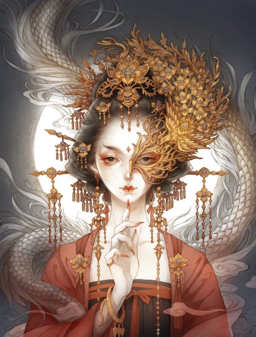 古風(fēng)美人插畫，一顰一笑令人神魂顛倒！