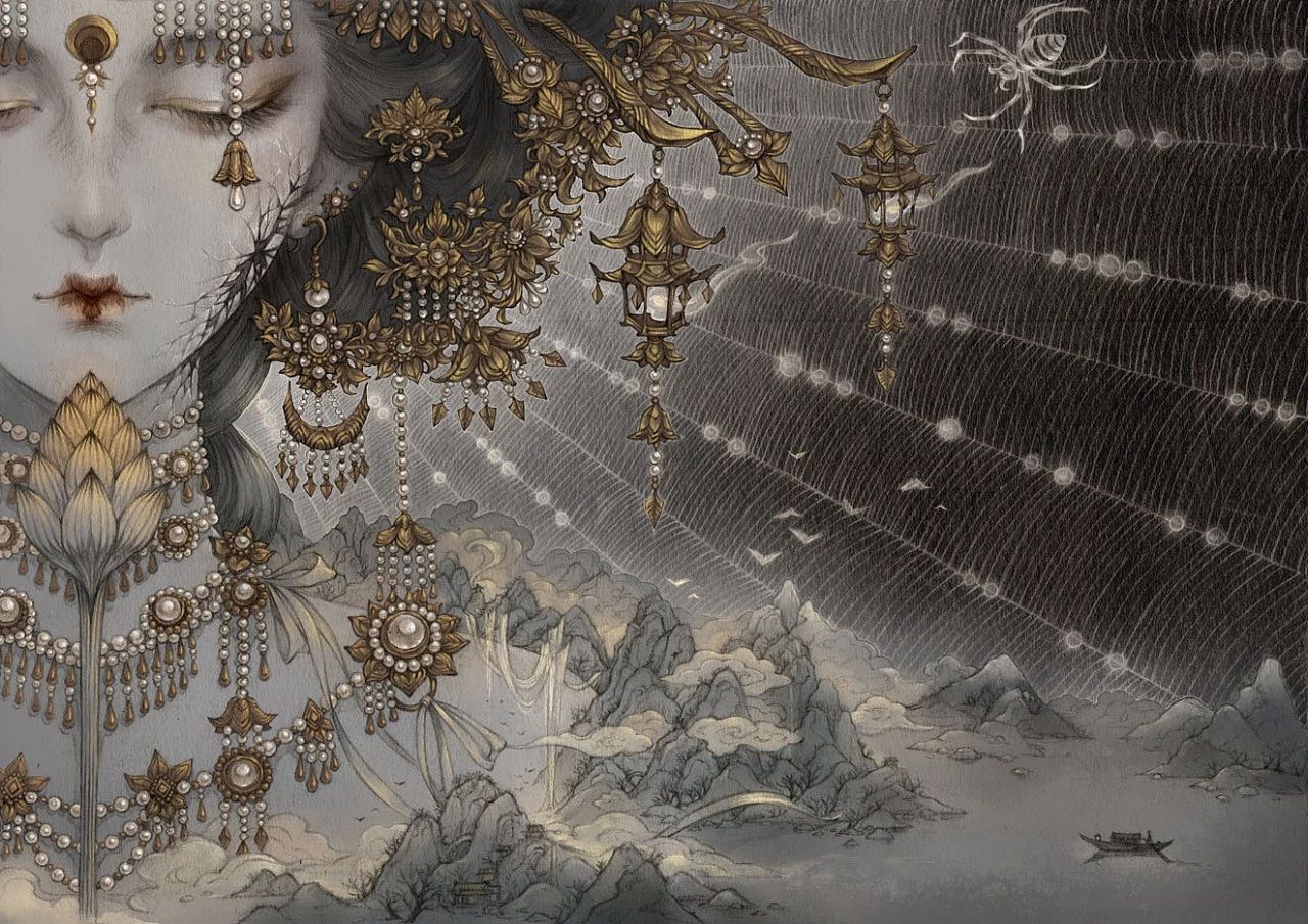 古風美人插畫，一顰一笑令人神魂顛倒！