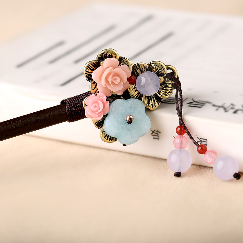 淑女發(fā)簪頭飾，清新自然簪子