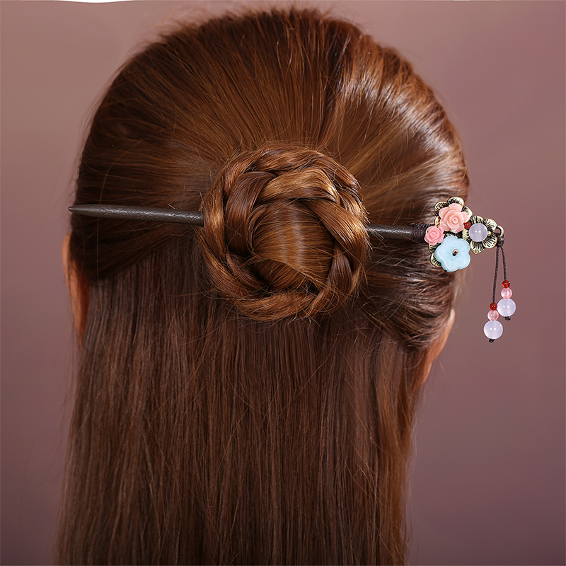 淑女發(fā)簪頭飾，清新自然簪子