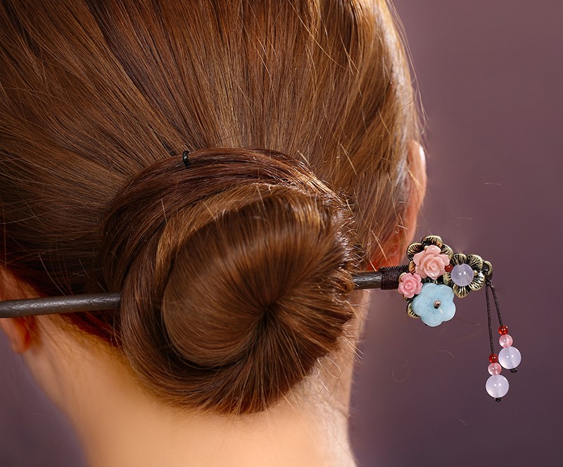 淑女發(fā)簪頭飾，清新自然簪子