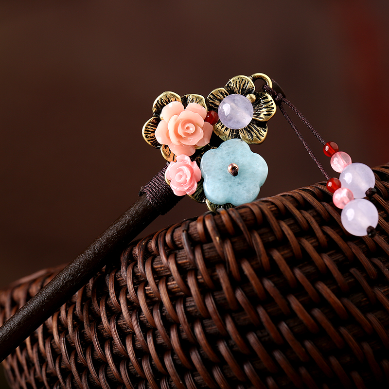 淑女發(fā)簪頭飾，清新自然簪子