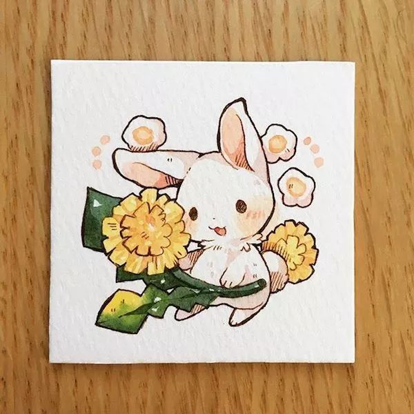 一組小兔子萌寵插畫：萌萌噠真可愛！