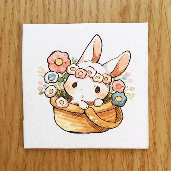 一組小兔子萌寵插畫：萌萌噠真可愛！