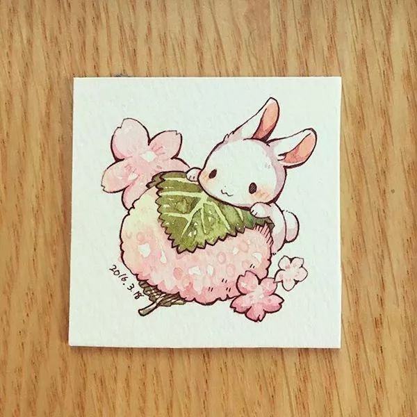 一組小兔子萌寵插畫：萌萌噠真可愛！