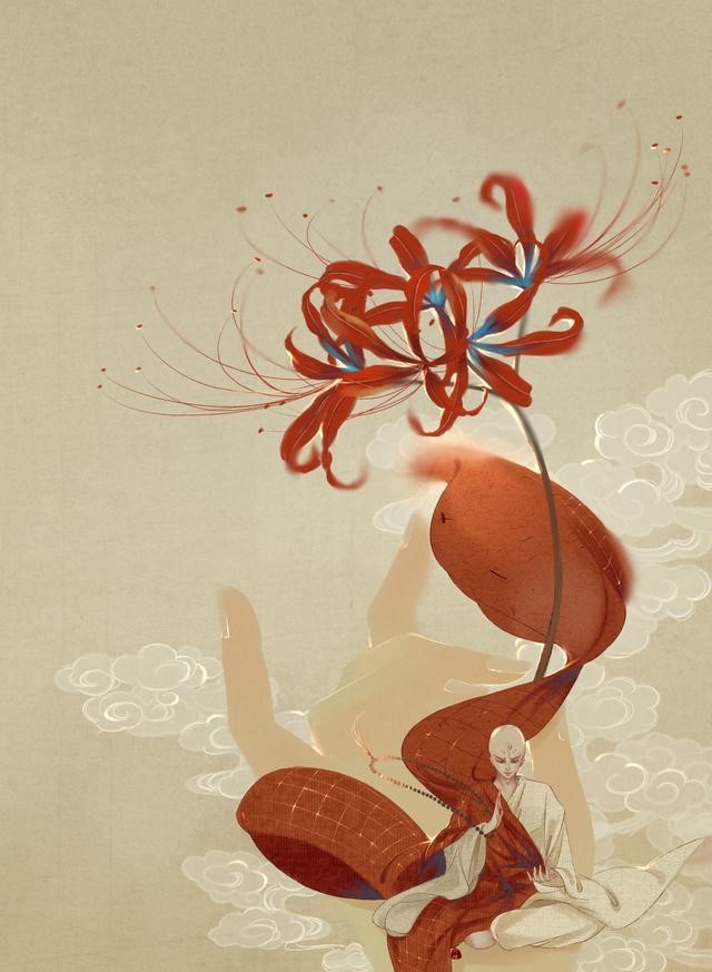 一組唯美古風圖片：一人一花一世界！