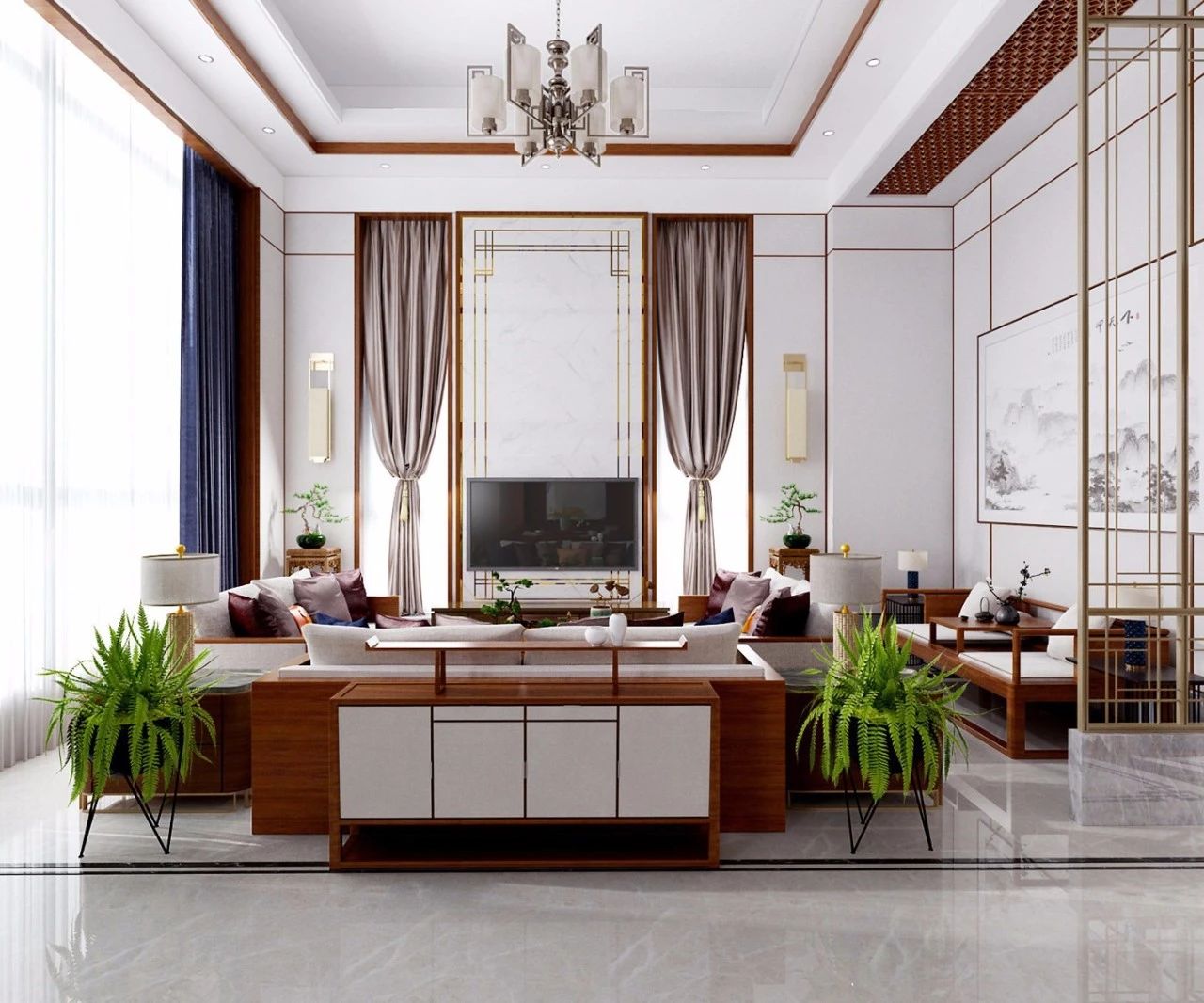 新中式客廳之美：魅力十足的中式裝修設(shè)計(jì)！