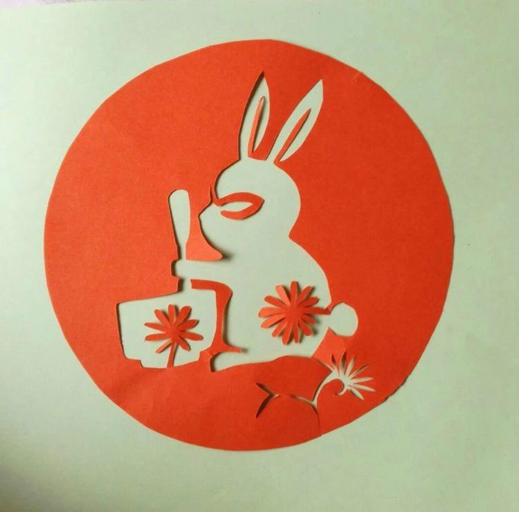 創(chuàng)意十足中秋玉兔剪紙，兔子鬧仲秋