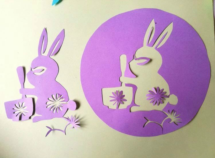 創(chuàng)意十足中秋玉兔剪紙，兔子鬧仲秋