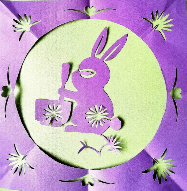 創(chuàng)意十足中秋玉兔剪紙，兔子鬧仲秋