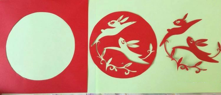 創(chuàng)意十足中秋玉兔剪紙，兔子鬧仲秋